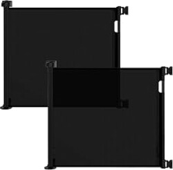 Veraste (2 Pack) Retractable Baby Gate for Doorways and Stairs, Mesh Safety Gate for Pet, Indoor & Outdoor Use, One-Hand Operation, Easy Installation, 33.6" Tall, Expands to 55" Wide（Black,33.6"x55"