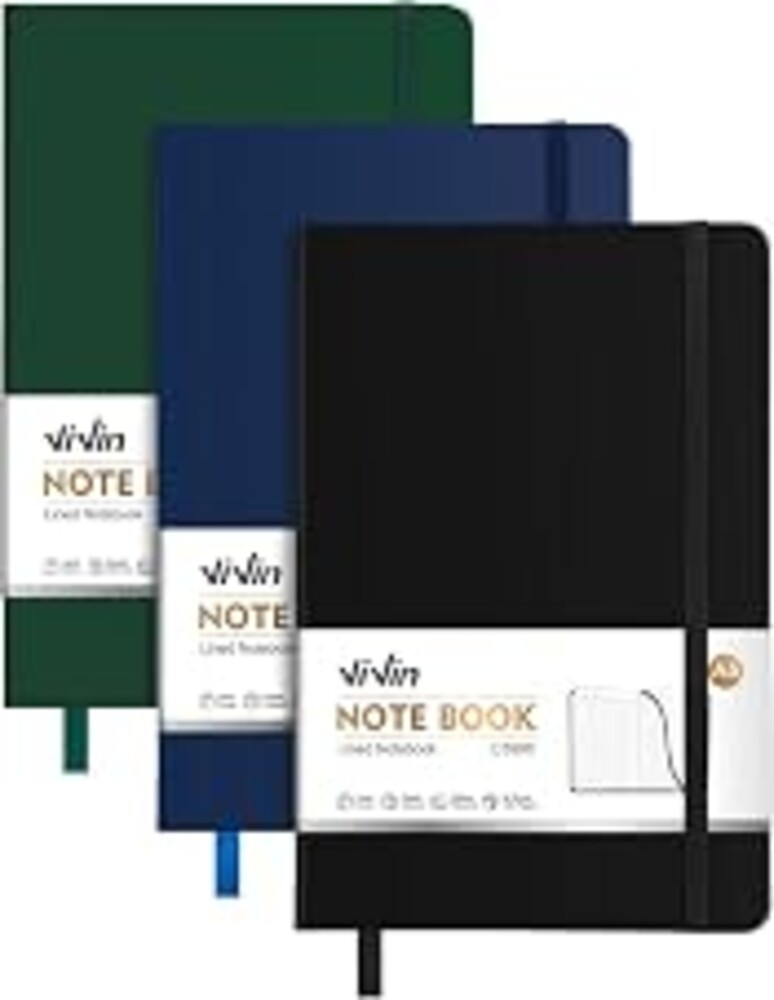 ViVin Lined Journal Notebooks,3 Pack,192 Pages,Medium 5.5 x 8.3 inch,College Ruled,A5 Hardcover Notebooks,Journaling Notebooks for Professional Office Work,Writing, School