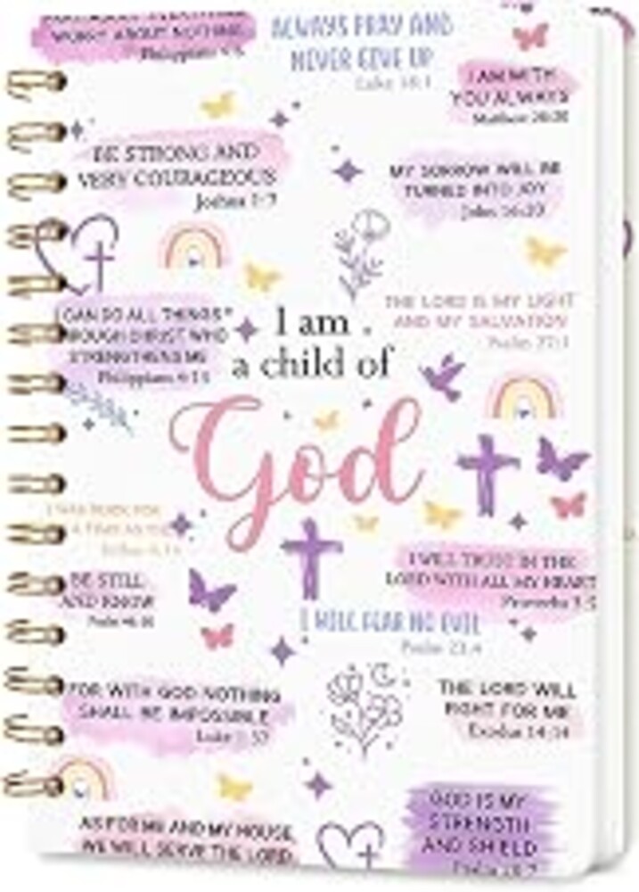Hllwxrk Lined Spiral Journal Notebook, A5 College Ruled Spiral Notebook for Women, Hardcover with Elegant Design for Work and Note-Taking, 5.5 * 8.25 inch, 160 Pages, I am A Child of God