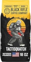 Black Rifle Coffee Company Tactisquatch, 18oz Bag, Ground Coffee Dark Roast - Roasted Blend Made from Arabica Beans - Colombian & Brazilian Beans - Veteran Founded & American Made