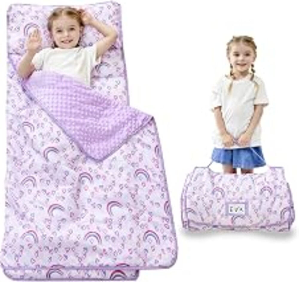 Lasoftan Toddler Nap Mat with Pillow and Blanket, Extra Large Rolled Napping Mats,Slumber Bags for Boys Girls,Kids Sleeping Bag for Daycare, Preschool Travel Camping