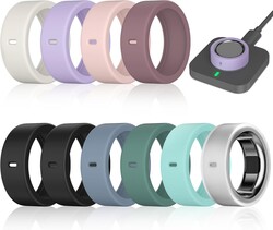 10 Pack Ring Cover Compatible with Oura Ring Gen 4/4 Ceramic, Oura Ring 3 Horizon/Heritage, Surport Charging with Cover on, A