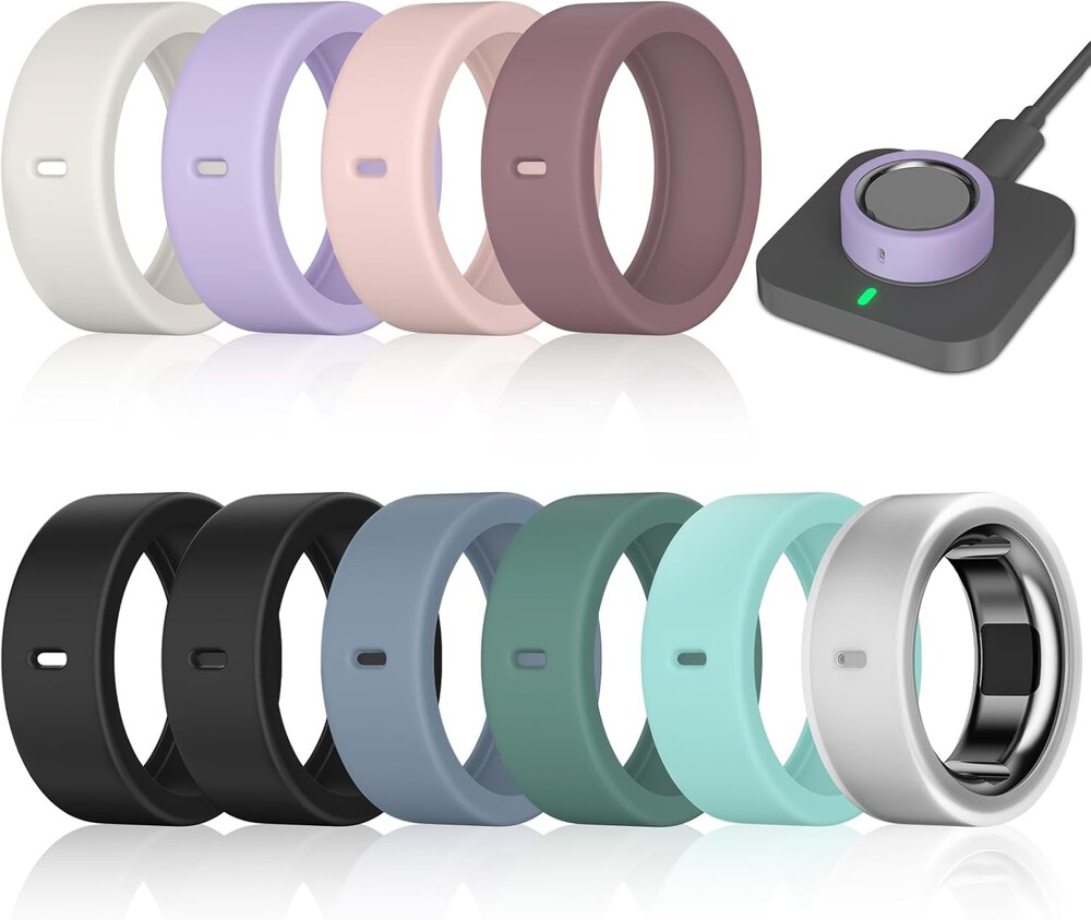 10 Pack Ring Cover Compatible with Oura Ring Gen 4/4 Ceramic, Oura Ring 3 Horizon/Heritage, Surport Charging with Cover on, A