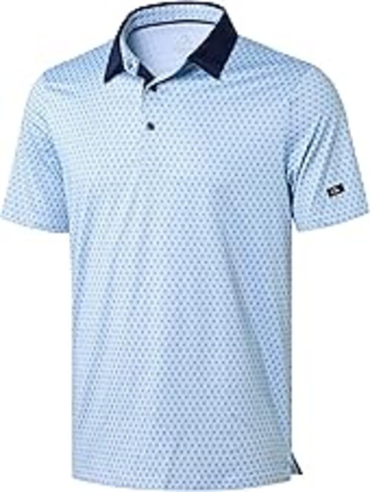 Obla Men's Golf Polo Shirts Print Short Sleeve Dry Fit Collared Shirt | Moisture Wicking, Performance, Lightweight, Casual, Polo Shirts for Men