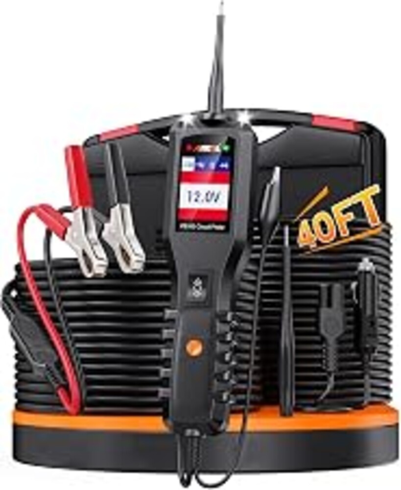 ANCEL PB100 Automotive Power Circuit Probe, 12-24 VDC Car Electrical Diagnostic Tool, AC/DC Voltage Current Resistance Short Detection, Trailer Light Test, Digital Voltmeter Ohmmeter, 40FT Cables