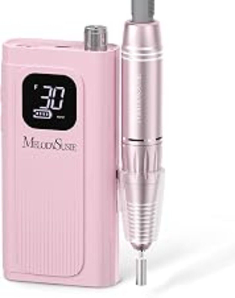 MelodySusie Clip-On SC300F Cordless Nail Drill 30,000 RPM for Beginners | 8-12h Battery Life, 6 Bits and 56 Sanding Bands for Shaping, Gel Removal and Students in Training