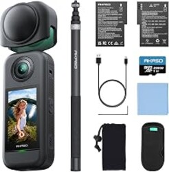 AKASO 360 Action Camera Drone View Combo - 5.7K 360 Video with 1/2" 48MP Sensors, 72MP 360 Photo, 360-SuperSmooth, Invisible Selfie Stick, 360° Horizon Lock, AI Tracking with 256GB MicroSD Card