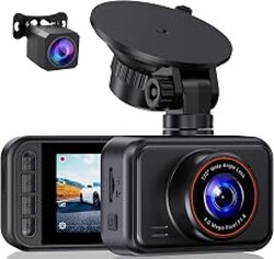 Dash Cam Front and Rear for Cars, 2.5K+1080P Dual Camera with 2" Screen | WDR Night Vision, 170° Lens, G-Sensor, Loop Recording, 360° Mount, Mini Design, 256GB Max, 24H Parking, SD Card Not Included