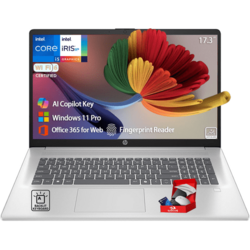 HP 17 Laptop for Business, Intel 10-Core i5 1334U (Beats i7-1255u), 17.3" FHD(1920 x 1080) 250Nits Display, Backlit Keyboard, Fingerprint Reader, Copilot AI, Windows 11 Pro (16GB RAM | 512GB SSD)