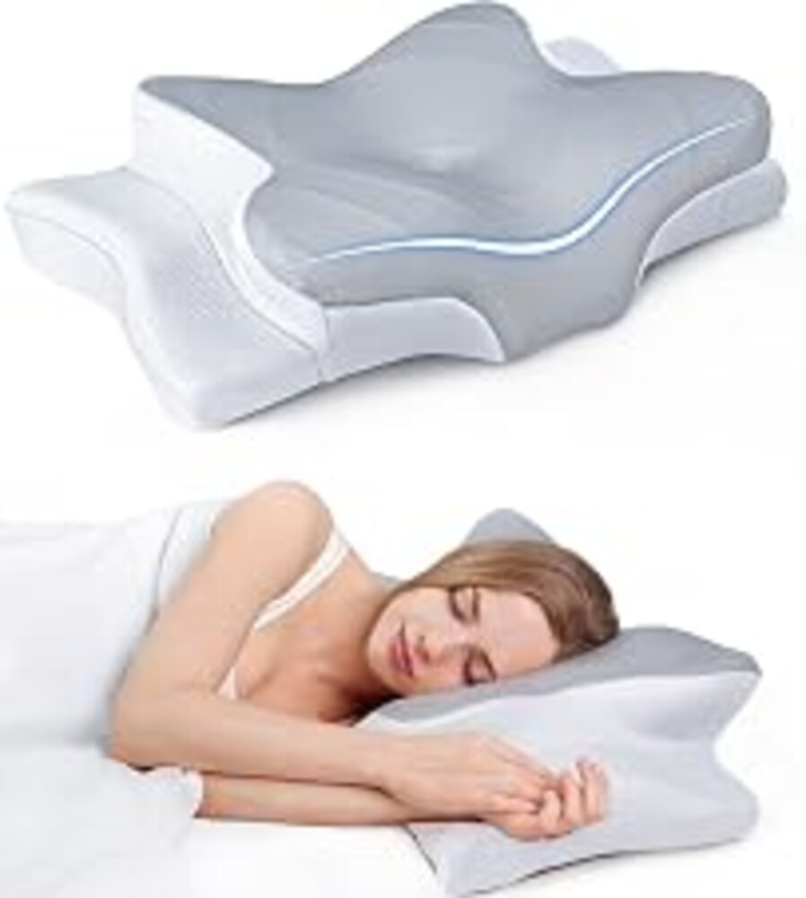 Ultra Pain Relief Cooling Pillow for Neck Support, Adjustable Cervical Pillow Cozy Sleeping, Odorless Ergonomic Contour Memory Foam Pillows, Orthopedic Bed Pillow for Side Back Stomach Sleeper