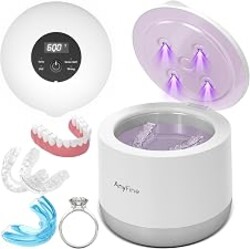 AnyFine Advanced Ultrasonic Retainer Cleaner Machine for Dentures, Mouth Guards, Braces, Toothbrush Heads, Jewelry, 45kHz Triple-Phase Purification System, 4 Modes for Multiple Dental Appliances