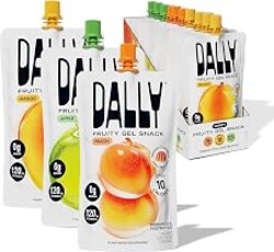 Dally Variety Pack [Mango, Peach & Apple] Drinkable Konjac Jelly 10 Pouches | 10-Calorie Keto, Gluten Free, Sugar Free Korean Fruit Snack | Prebiotics & Postbiotics for Skin, Immune, Weight Management