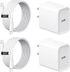 iPhone 17 16 15 Charger Fast Charging 2+2Pack USB C Charger with 6FT Cable | PD 20W Fast Charging for iPhone 17/17 Air/17 Pro/17 Pro Max/ iPhone 16/15 Series, iPad Pro/AirPods