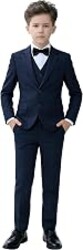 YuanLu Boys Suit for Kids Tuxedo Wedding Ring Bearer Outfit, 5 Piece Boy Slim Fit Formal Suits with Adjustable Waist