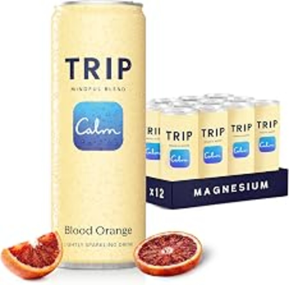 TRIP Calm Drink, Non-Alcoholic Adaptogen Mocktail Seltzer Blood Orange 12pk