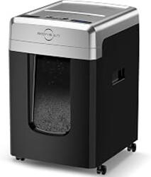BONSEN 300-Sheet Micro Cut P-5 High Security Auto Feed Heavy Duty Shredder | 60 Minutes Non-Stop, Jam-Proof, 58dB Ultra-quiet, 8.1-Gal Bin with Casters, Commercial-Grade Paper Shredder for Office S3105