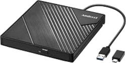 Amicool External DVD Drive USB 3.0 USB C CD Burner CD/DVD +/-RW Optical Drive, Slim Portable DVD CD ROM Rewriter Writer Duplicator for Laptop Desktop PC Windows 11/10/8/7 MacBook Mac Linux OS Apple