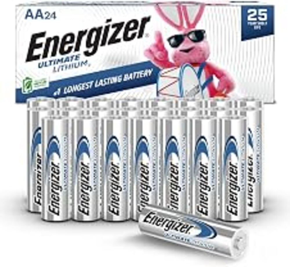 Energizer Ultimate Lithium AA Batteries, 24 Pack, 1.5V Long-Lasting for High-Drain Devices, Cameras & Flashlights