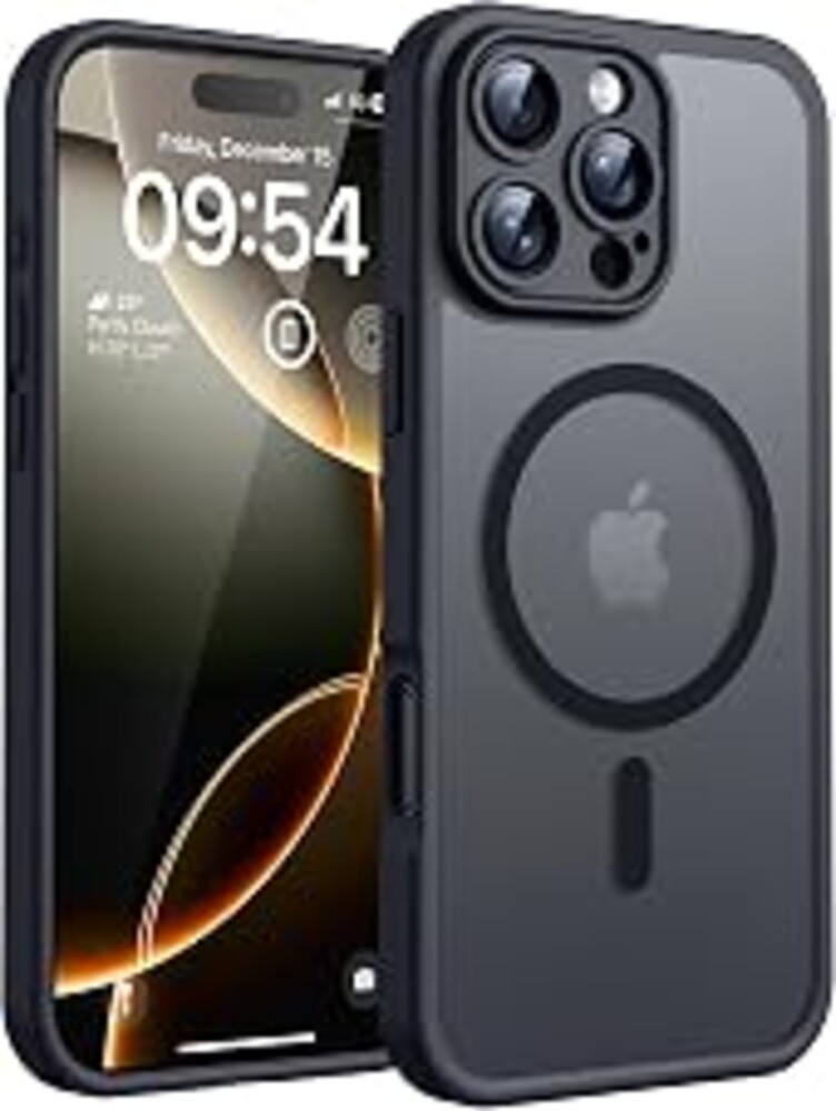 TOCOL for iPhone 16 Pro Case, Full Camera Protection, Compatible with Magsafe, Drop Protection, Translucent Magnetic Matte Phone Case for iPhone 16 Pro 6.3 inch (Black)