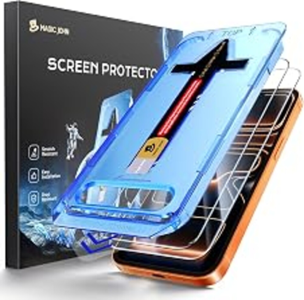 MAGIC JOHN 2 Pack for iPhone 17 Pro Max 6.9 inch Screen Protector Glass | Auto Dust-Elimination, 9H Hardness, Bubble Free, HD Clear, Easy Installation