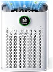 Air Purifiers for Home Large Room, Cover Up to 2400 Ft² with True HEPA Filter, Smart Mode, PM2.5 Air Quality Display, 22dB Sleep Mode, Aromatherapy with 2X-Purification & 360°Air Outlet, HAP603