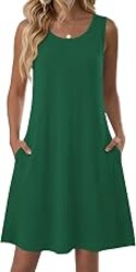 Zeagoo Summer Dresses for Women 2026 Sleeveless Casual Floral Tshirt Sundress with Pockets Loose Tank Beach Dress