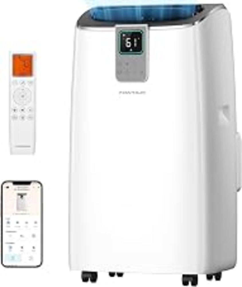 14,000 BTU Portable Air Conditioner, 4-in-1 Smart AC with WiFi | Whisper-Quiet 41 dB Cooling with App and Voice Control for Large Rooms, Apartments and Home Offices up to 750 sq. ft.