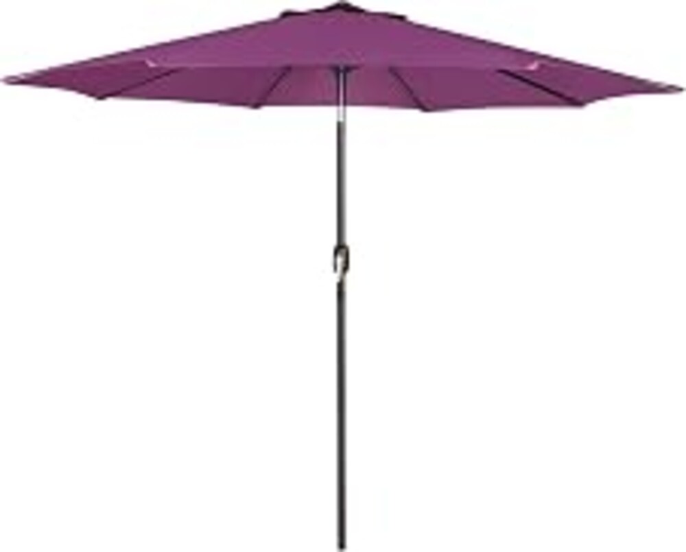 Blissun 9' Outdoor Patio Umbrella, Outdoor Table Umbrella, Yard Umbrella, Market Umbrella with 8 Sturdy Ribs, Push Button Tilt and Crank