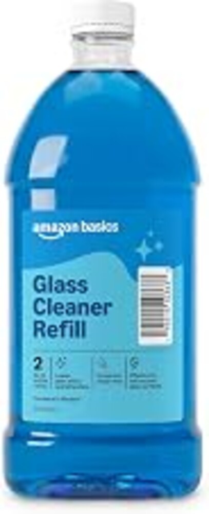 Amazon Basics Glass Cleaner Refill, Streak-Free, Cleans Windows and Mirrors with Sparkling Shine, Economical, 67.6 Fl Oz, 1-Pack