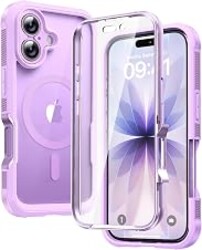 Diaclara Magnetic Designed for iPhone 17 Case Full Body Bumper,[Compatible with MagSafe] Military Drop Proof Cover with Built-in Touch Sensitive Anti-Scratch Screen Protector Purple