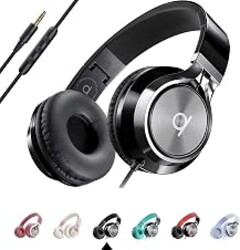 ARTIX CL750 Wired Headphones with Mic — Noise Isolating On-Ear Headphones for Computer and Laptop Wired, Plug in Corded Headphone with Wire (Foldable, Aux Jack 3.5mm)
