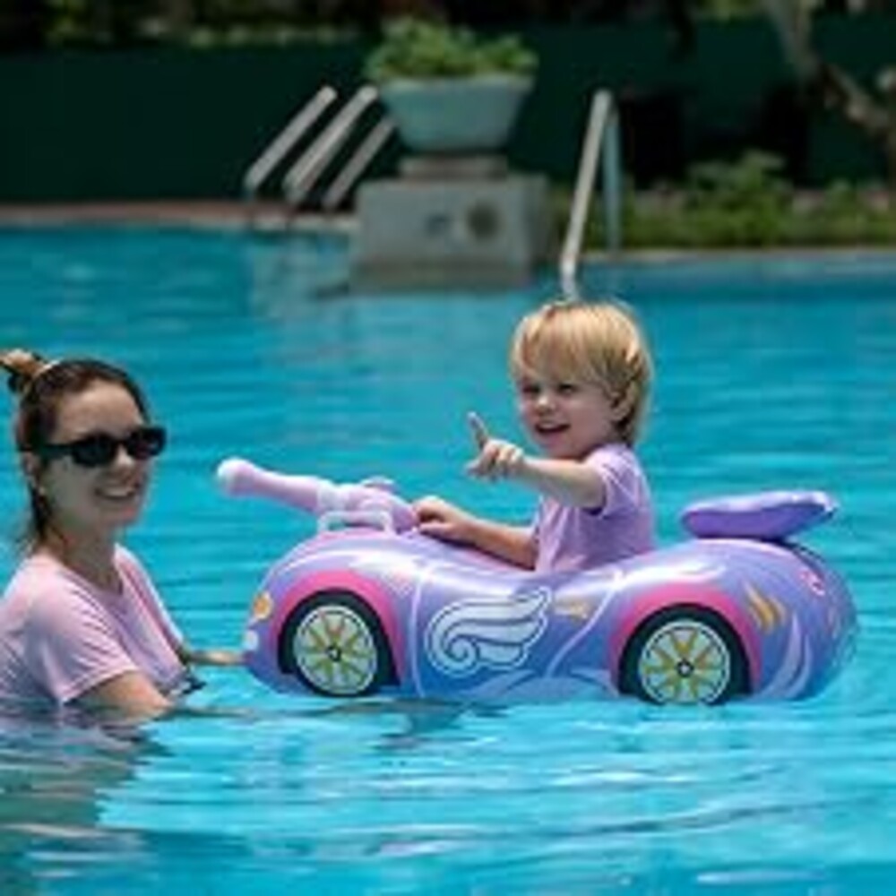Swimbobo Toddler Pool Float with Seat Boat Inflatable Ride-on Airplane Pirates Sharks Car for Kids Outdoor Toys