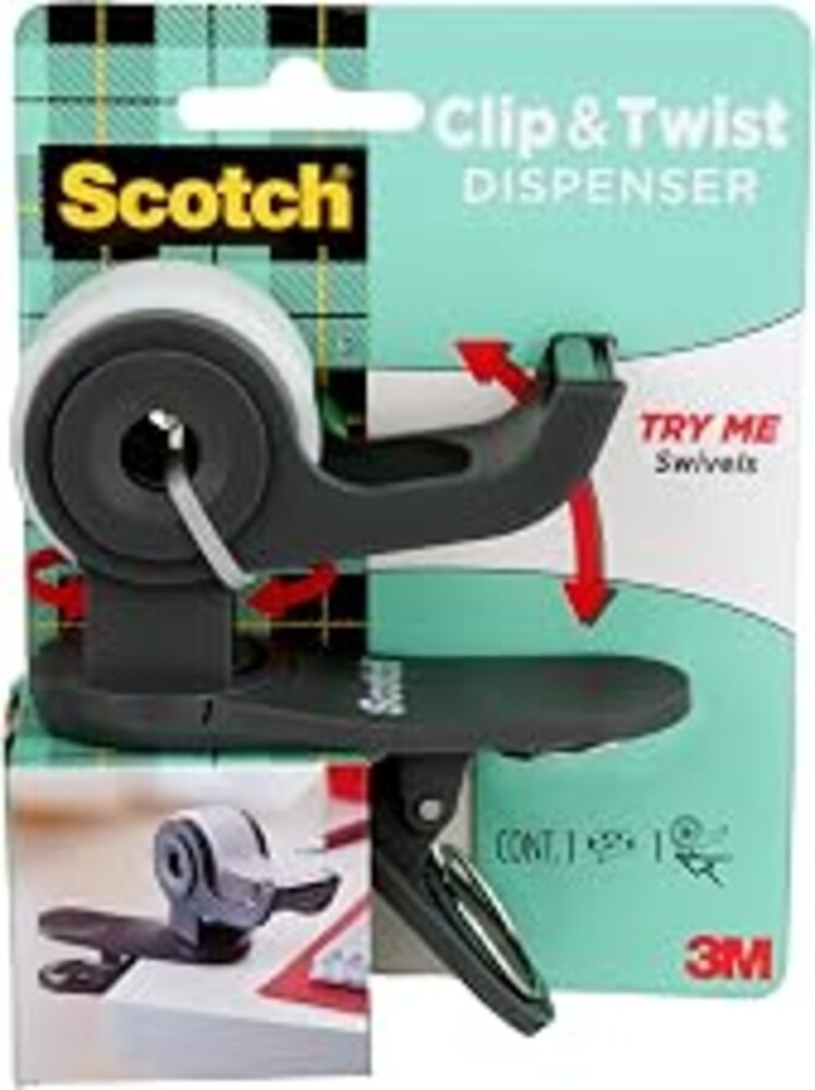 Scotch Desktop Tape Dispenser, Great for Gift Wrapping, 1 Dispenser (C19-CLIP-CCW)