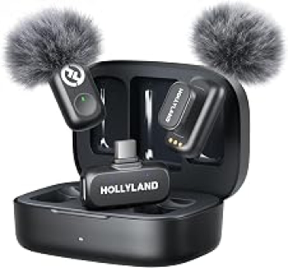 Hollyland Lark A1 (2TX+USB-C RX+Charging Case) Wireless Magnetic Microphone | Detail-Rich Studio Audio, 3-Lv Noise Cancel, EQ&Reverb, Mini Lavalier Mic for iPhone/iPad/Android YouTube TikTok Podcast Vlog