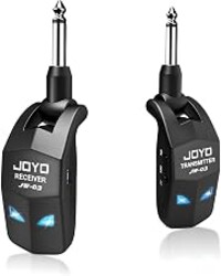 JOYO 2.4GHz Wireless Guitar System Rechargeable Transmitter and Receiver 4 Selectable Channels, 5ms Low Latency, 65ft Range, Up to 8 Hour Battery for Electric Guitar, Bass & Acoustic (JW-03)