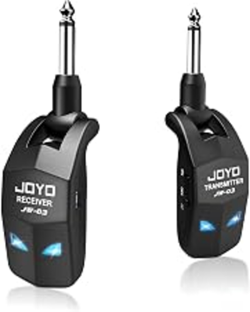 JOYO 2.4GHz Wireless Guitar System Rechargeable Transmitter and Receiver 4 Selectable Channels, 5ms Low Latency, 65ft Range, Up to 8 Hour Battery for Electric Guitar, Bass & Acoustic (JW-03)