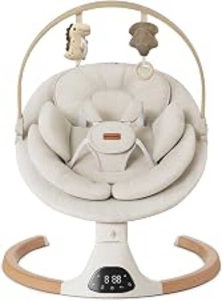 Monamii Baby Swings for Infants, Bluetooth Infant Swing with Music Speaker | Baby Swing with 5 Speeds, Remote Control, IMD Touch Panel, 3 Timer Settings, for Indoor & Outdoor Use
