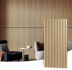 Art3d 2 Wood Slat Acoustic Panels for Wall and Ceiling - 3D Fluted Sound Absorbing Panel with Wood Finish - Oak | Noise Control, Easy to DIY, Natural Texture, Sustainable Material, Ideal for Homeowners, Designers, for Living Room, Office