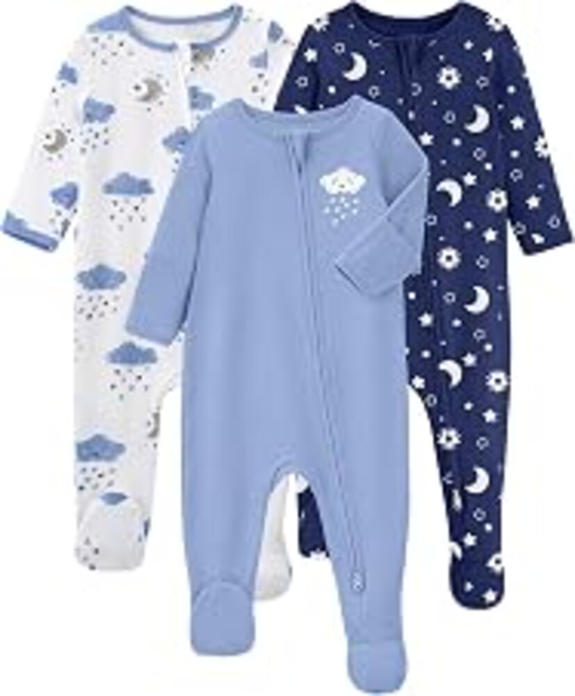 Yoofoss Baby Pajamas 100% Organic Cotton Baby Sleepers for Newborn 0-3 3-6 6-9 Months Boys Girl Clothes 3pcs Footed PJs