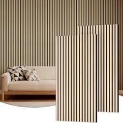 TONOR Wood Wall Panels for Interior Wall Decor-2 Pack 47.2" x 23.6" | Wood Slat Acoustic Panels for-15.5ft² Noise Cancelling and Wall Décor Living Room, Bedroom, Home Decor, Office, Oak
