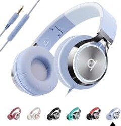ARTIX Wired Headphones for Kids & Adults - Built-in Mic & Volume Control, Kids Headphones for School & Travel, Girls Head Phones for Computer, iPad, Chromebook, Tablet, Smartphone with 3.5mm Aux Cord