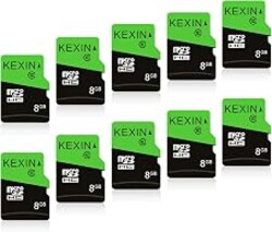 KEXIN 8GB Micro SD Cards Bulk with SD Adapter microSDHC Memory Card UHS-I C10 20Pack Micro SD Cards Multipack Full HD TF Card for Smartphone Tablet Dash Cam Drone 8G 20Pack