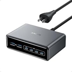 Anker Prime Charging Station, 200W 6-Port GaN Desktop Charger | Fast Charging USB C Charger for Multiple Devices, Compatible with iPhone, Galaxy, MacBook, Dell and More