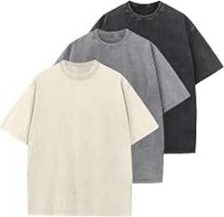 Men's Cotton T-Shirts Oversized Unisex Short Sleeves Casual Loose Wash Solid Basic Tee Tops
