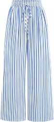 PRETTYGARDEN Womens Pants Elastic Waist Striped Lightweight Palazzo Pant | Casual Lounge Wide Leg Pants Woman with Pockets, Floral Print, Gingham Textured Cute Pants, Drawstring, Flowy Summer Outfits