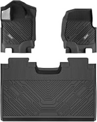 3W Floor Mats (with Metal Pedals) for Ford F-150 2015-2026 SuperCrew | F150 Lightning 2022-2025 SuperCrew(w/o Fold Flat Storage), TPE All Weather Custom Fit, 3PCS | Heavy Duty, Easy Clean - Black