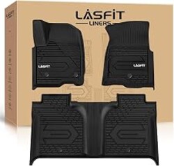 LASFIT Floor Mats for Chevy Silverado/GMC Sierra 1500 2019-2026 | 2500 HD/3500 HD 2020-2026, Crew Cab & Bucket Seat Only (Fit with Rear Under-Seat Storage Box, Not Fit 2nd Row Plastic Box)