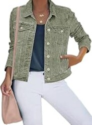 luvamia Women's Basic Button Down Stretch Fitted Long Sleeves Denim Jean Jacket