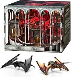 MiniCity Ember Castle Book Nook Kit, DIY 3D Wooden Miniature House with LED | 596-piece wood/paper/plastic kit with LED and dust cover; glue/tools included; 10-12 hr build for shelf decor, ages 14+.