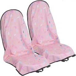 LoyaGour Car Seat Cover Protector Front Seats,for Gym Workout,Running,Swimming,Beach and Hiking,Waterproof Sweat Towel Bucket Seat Covers for Cars SUV Trucks (Pink Marbling, 2Pcs)